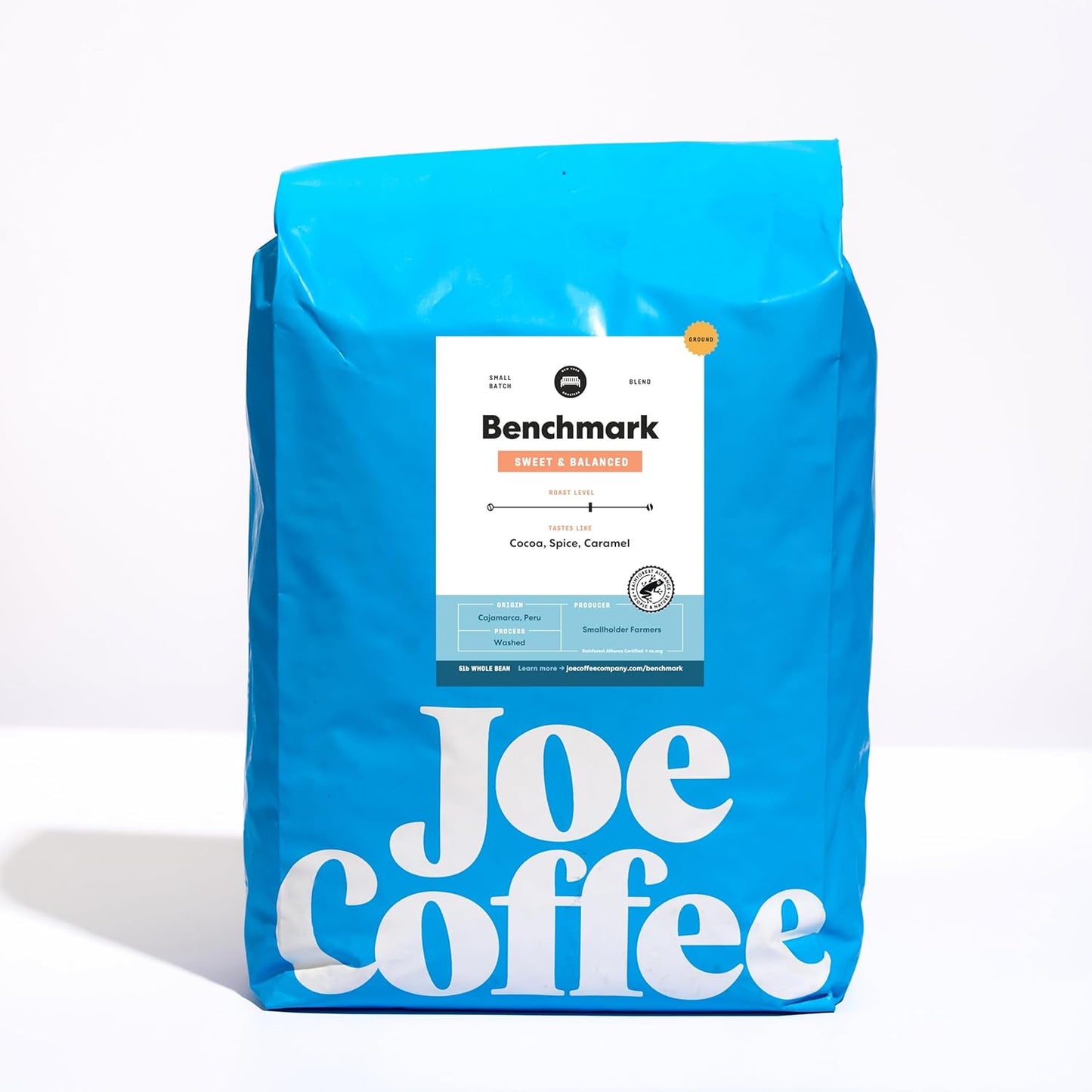 Joe Coffee Company - Benchmark Ground Specialty Coffee, 5 lb Bag | NYC Roaster, Rainforest Alliance Certified, Kosher, Climate-Friendly