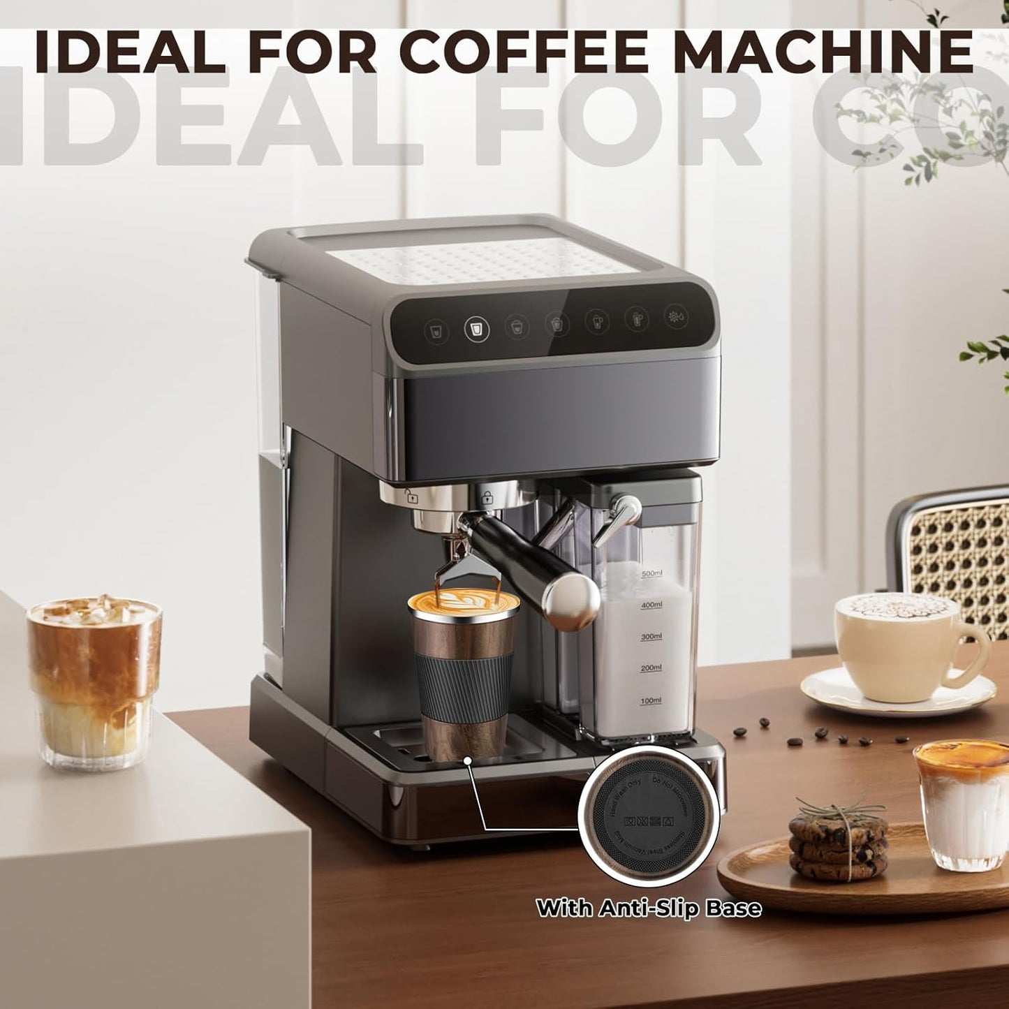 Insulated Coffee Tumbler 12 oz, Stainless Steel Coffee Mug with Lids, Travel Coffee Mug Leak Proof, Double Wall Vacuum Insulated Reusable Coffee Cup, Keep Drinks Hot and Cold (Wood, 12 Ounces)