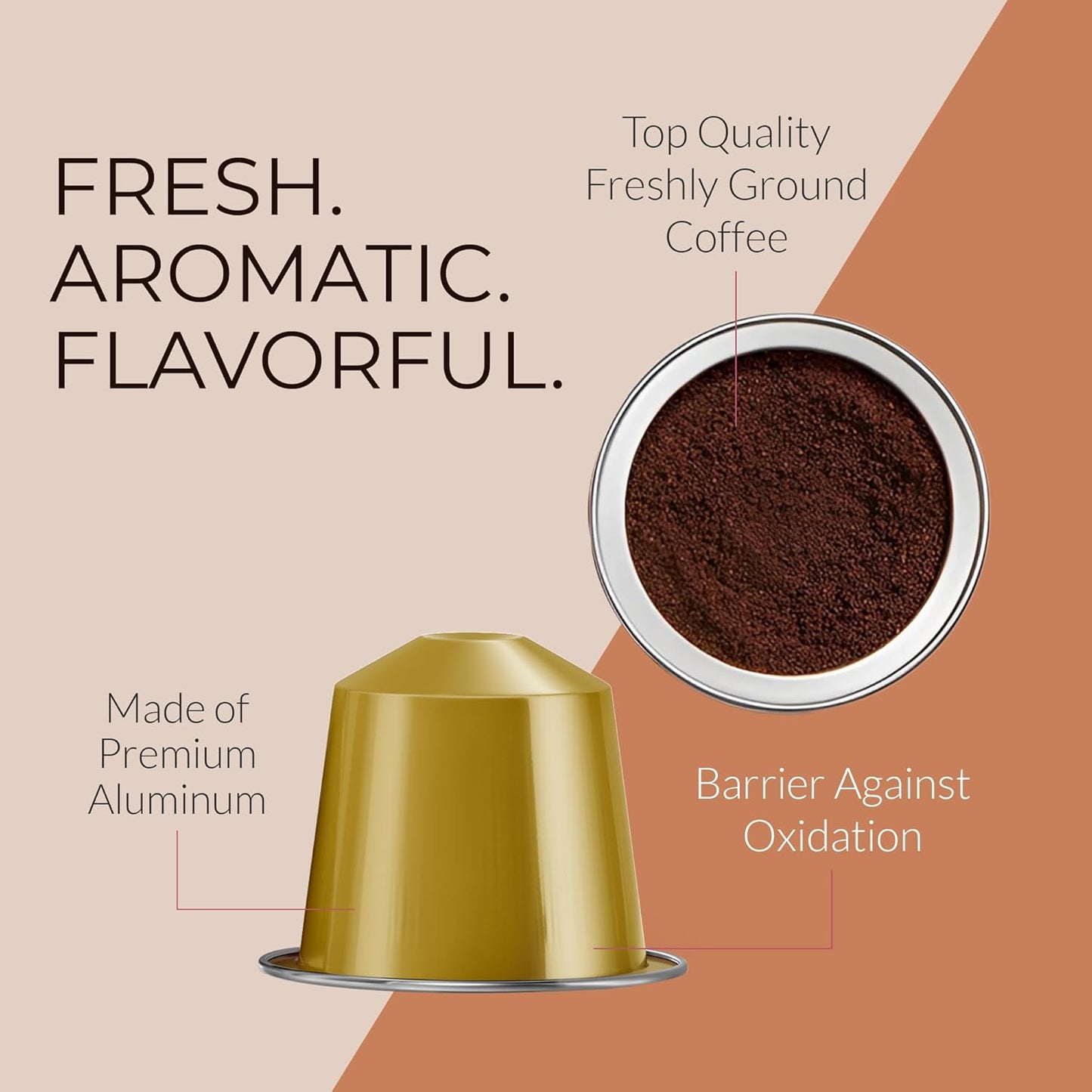 Camilla’s Heritage - Intensity 8 Flavored Espresso Coffee Variety Pack (Gourmet Chocolate, Vanilla & Caramel Espresso Cups) 60 Coffee Pods