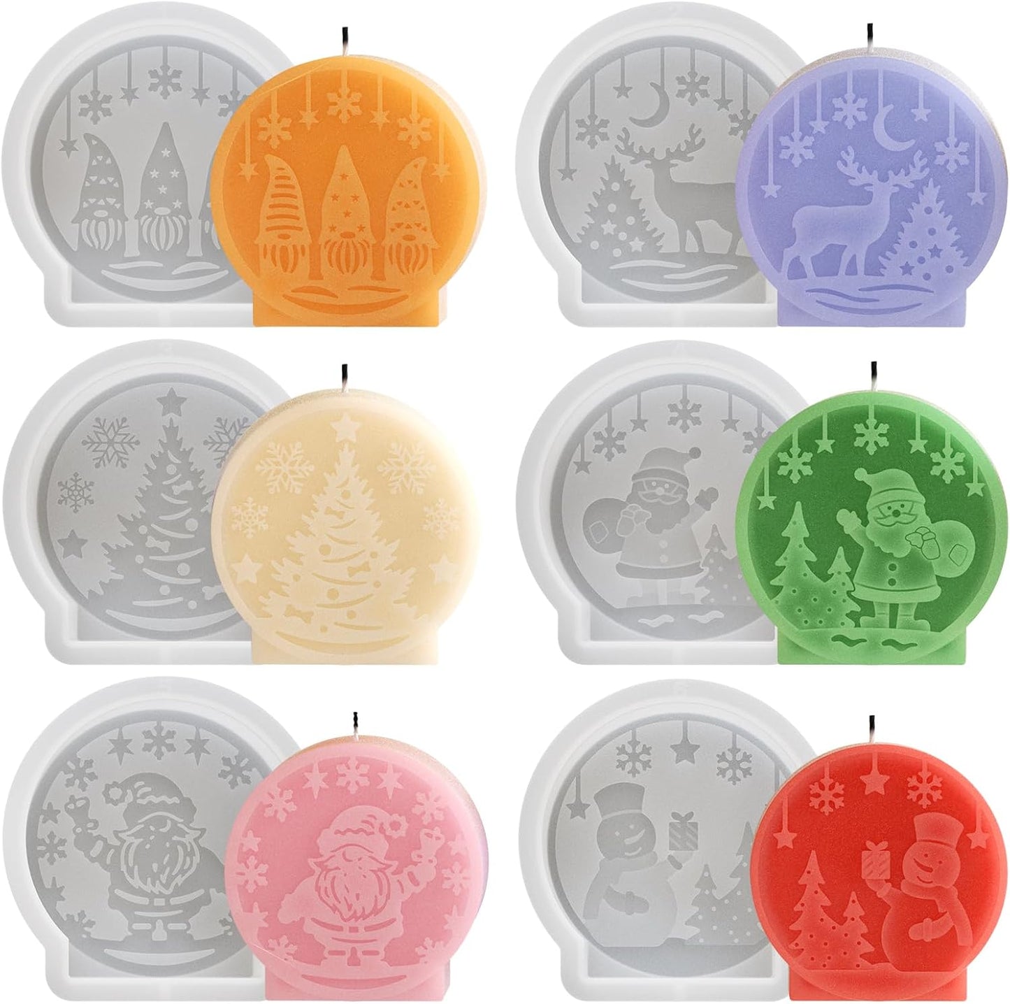 Silicone Santa Claus Mold - Silicone Resin Casting Molds for Candle & Resin & Soap Craft Supplies