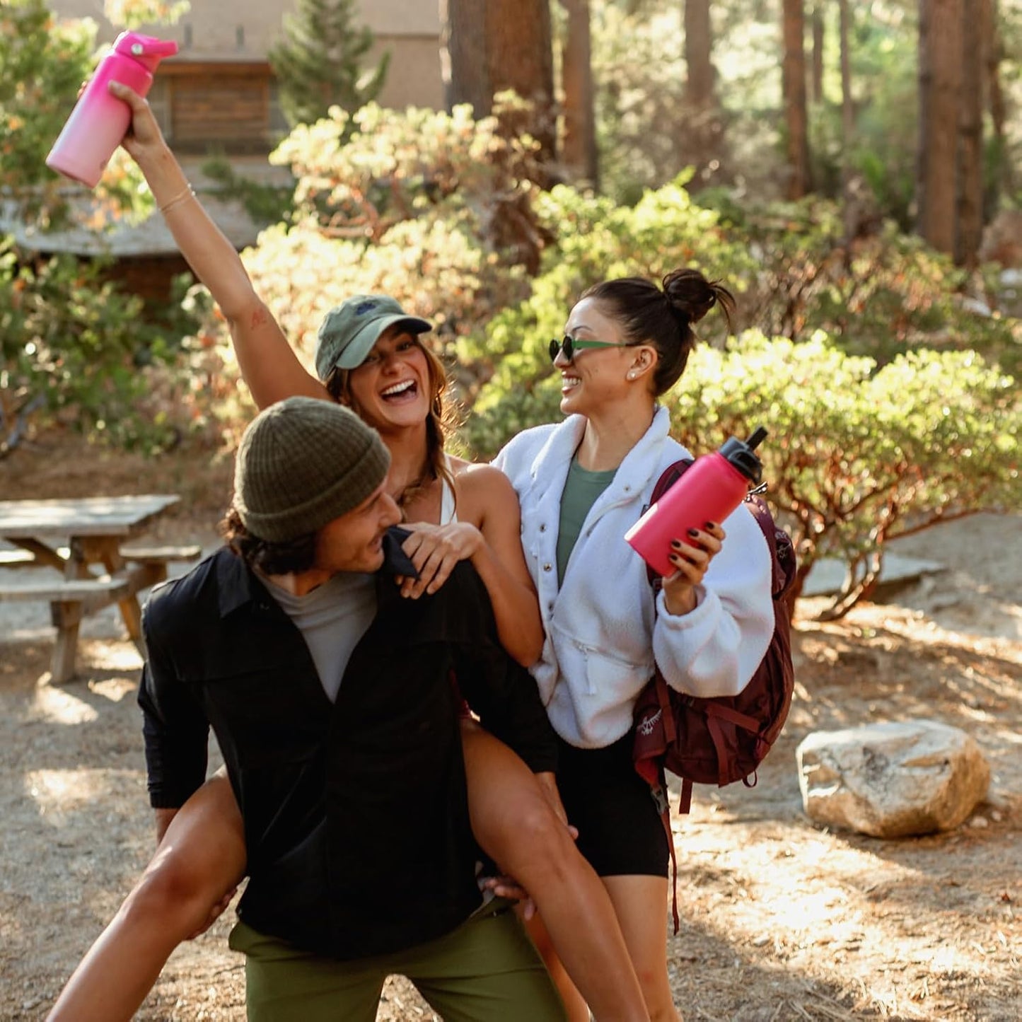 BJPKPK Water Bottle with Straw Lid, 32oz Vacuum Insulated Water Bottles, Metal Stainless Steel Thermos for Sports, Travel, BPA Free Leak Proof Thermos, Cups, Flasks, Tumblers,Cherry