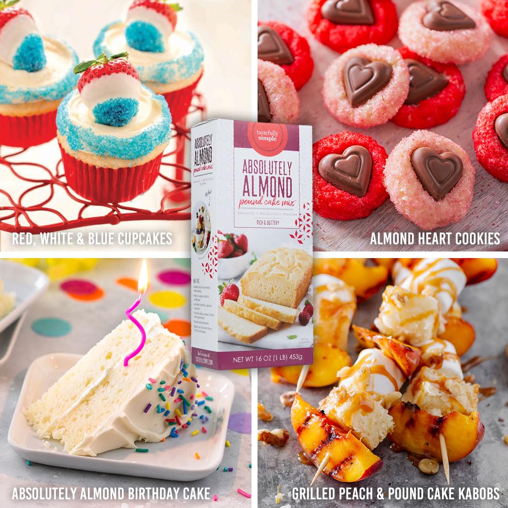 Tastefully Simple Absolutely Almond Pound Cake Mix, 16 Ounce (Pack of 2)