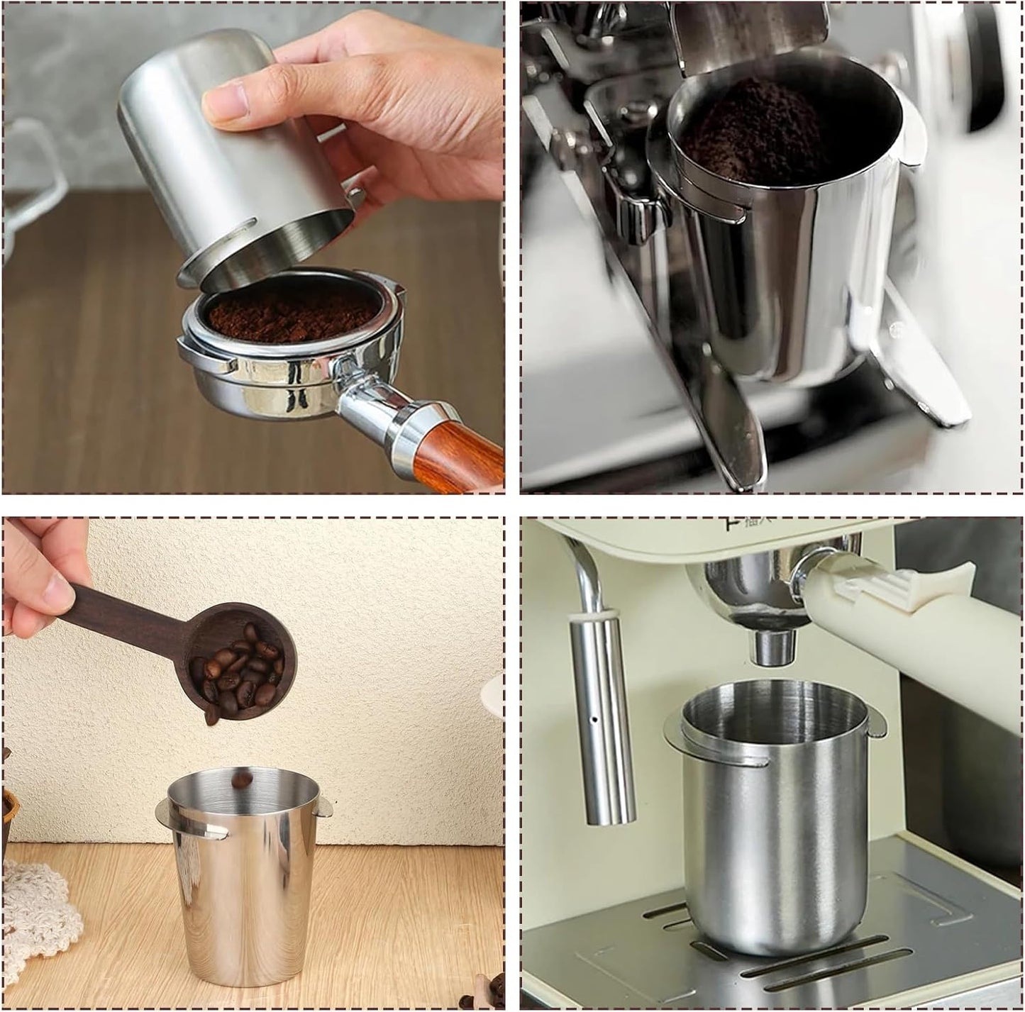 Coffee Dosing Cup, 53mm Coffee Powder Feeder Stainless Steel Espresso Dosing Cup Compatible with 54mm Portafilter