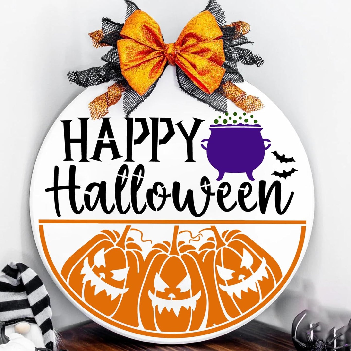 Halloween Stencils for Painting on Wood 12” Halloween Stencil Hey Boo Trick or Treat Hocus Pocus Templates for Door Hanger Porch Sign Shirt Painting