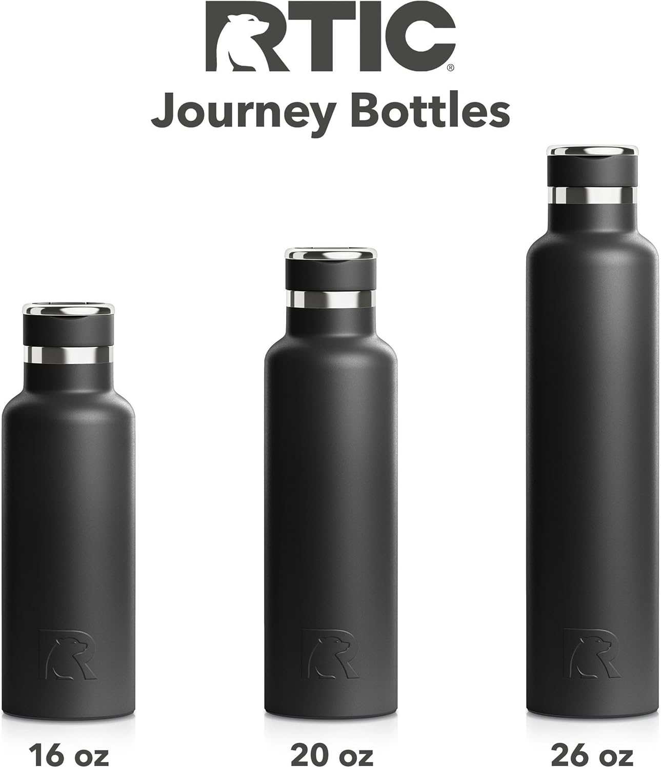 RTIC 16oz Journey Bottle Metal Stainless Steel Vacuum Insulated, BPA Free, Reusable, for Water, Hot and Cold Drinks, Travel, Sports, Camping, Fresh Mint
