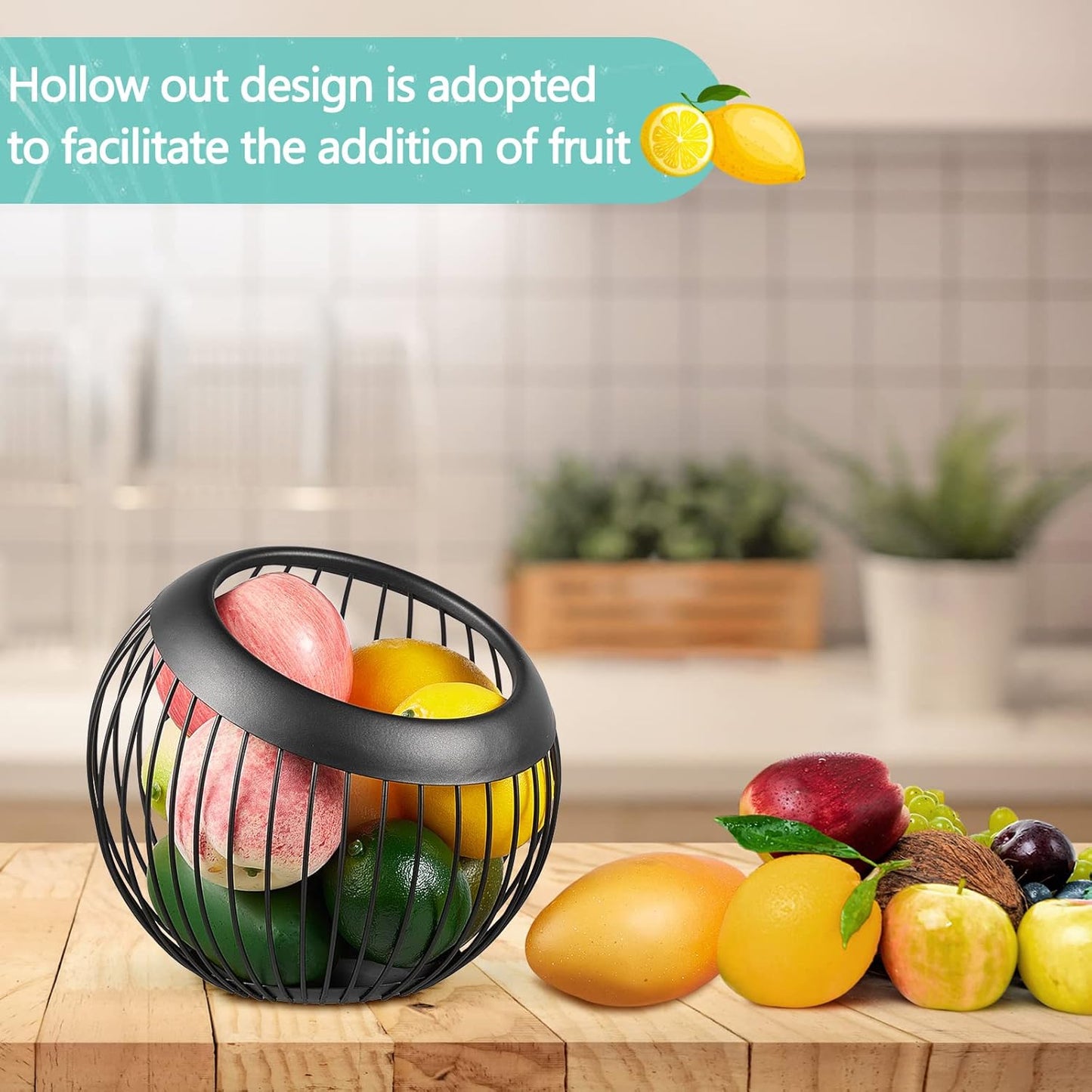 2 Pieces Coffee Pods Holder Large Capacity Coffee Pod Baskets Stainless Steel Cup Organizer Sturdy for Espresso Capsule Pot Storage Metal Wire Fruit Bowl Snack Storage(Black)