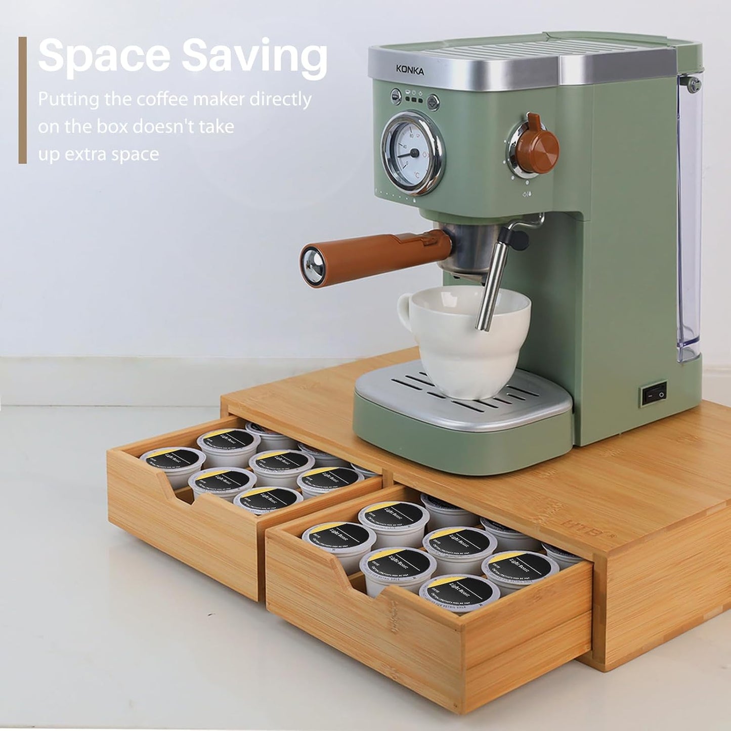 HTB K Cup Holder Compatible with K Cups,Coffee Pod Holder Holds Up 30 Cups,K Cup Organizer Storage Drawer