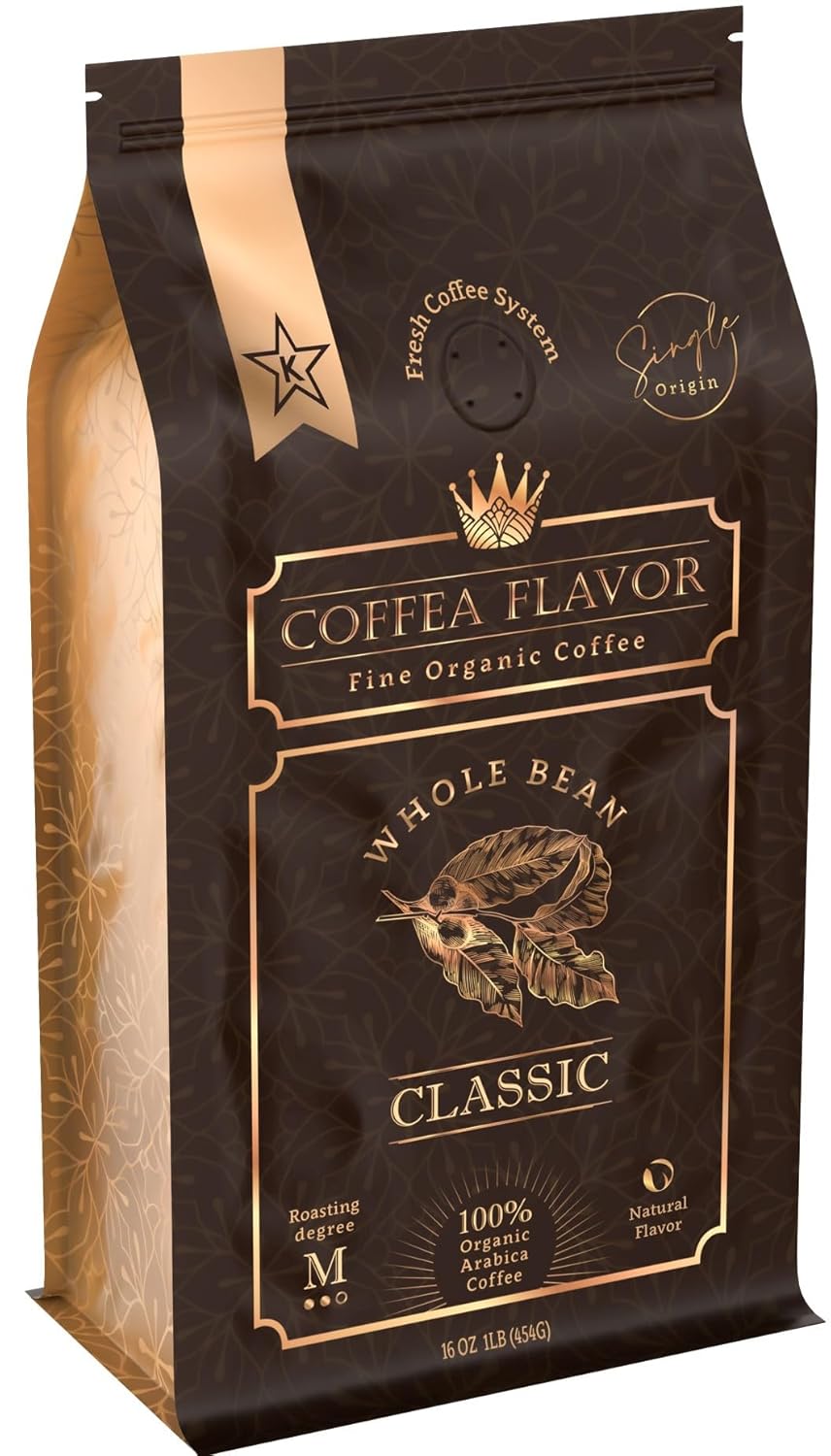 Premium Coffee Beans – Organic Whole Bean Coffee, 100% Arabica, Single Origin, Medium Roast, Balanced Acidity – by Coffea Flavor