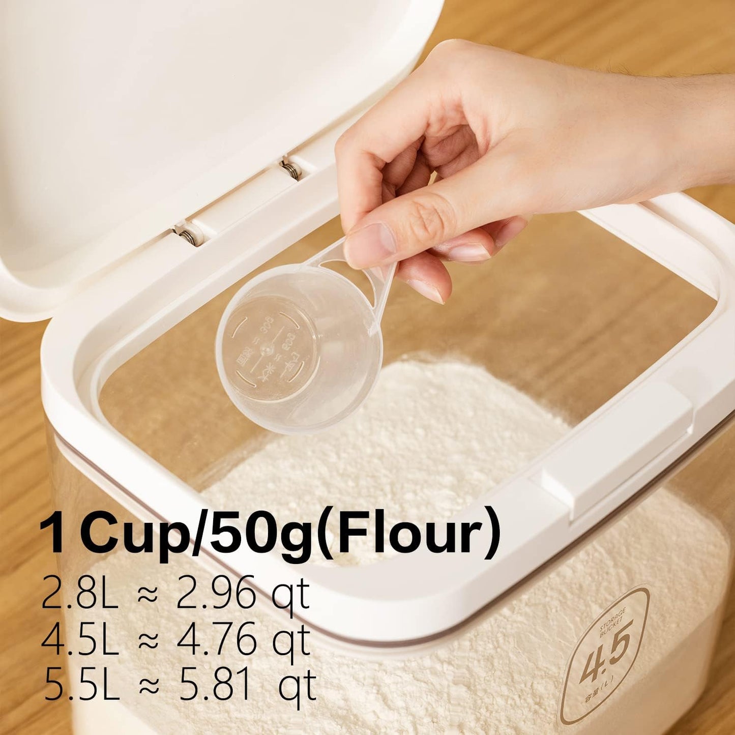 Flour Storage Container - 2.8L Keep Your Flour Fresh and Conveniently Accessible