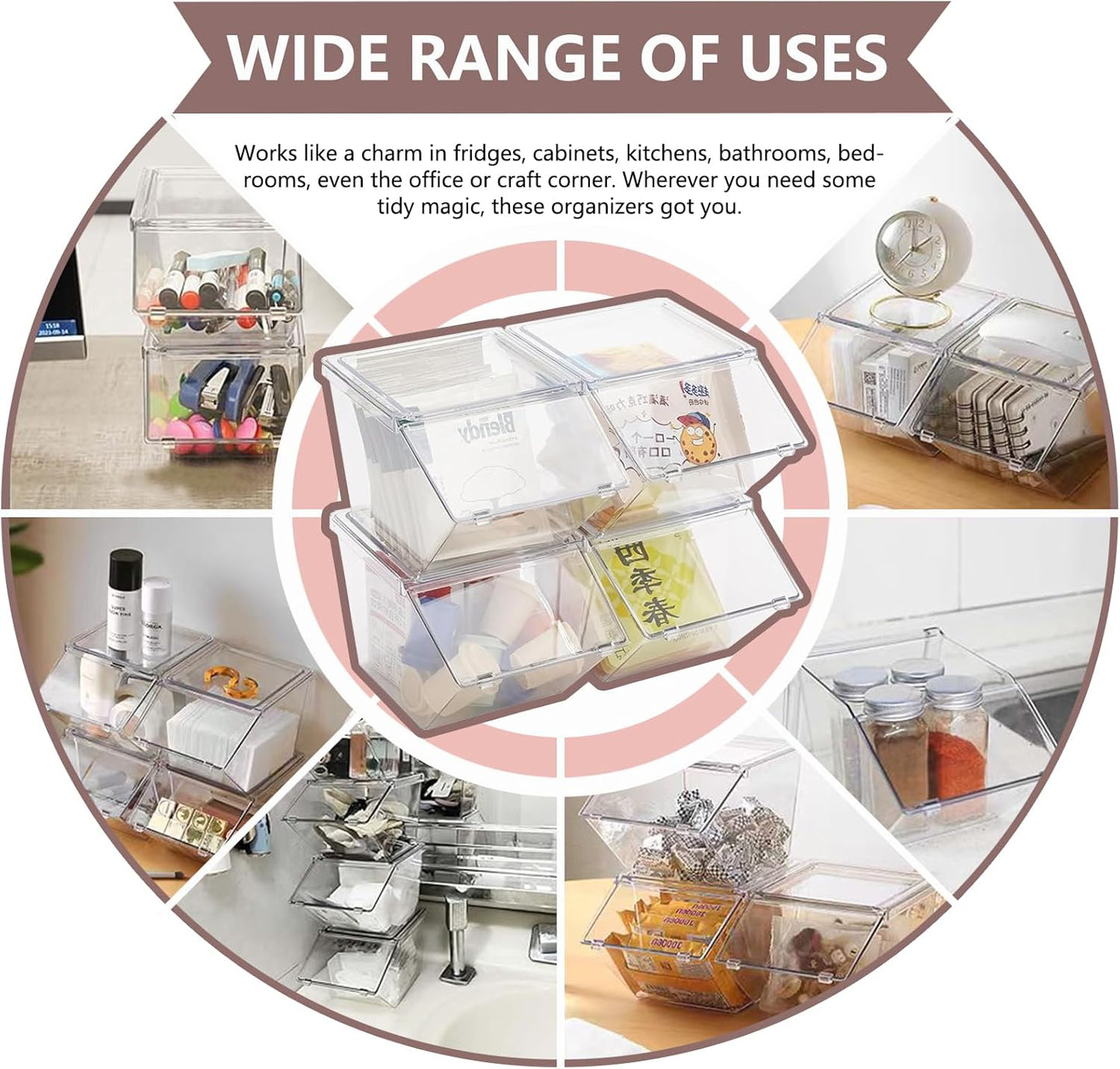 Roninkier 4 pack Coffee Pod Holder Tea Bag Organizer, Large Capacity Stackable Coffee Bar Accessories for Counter