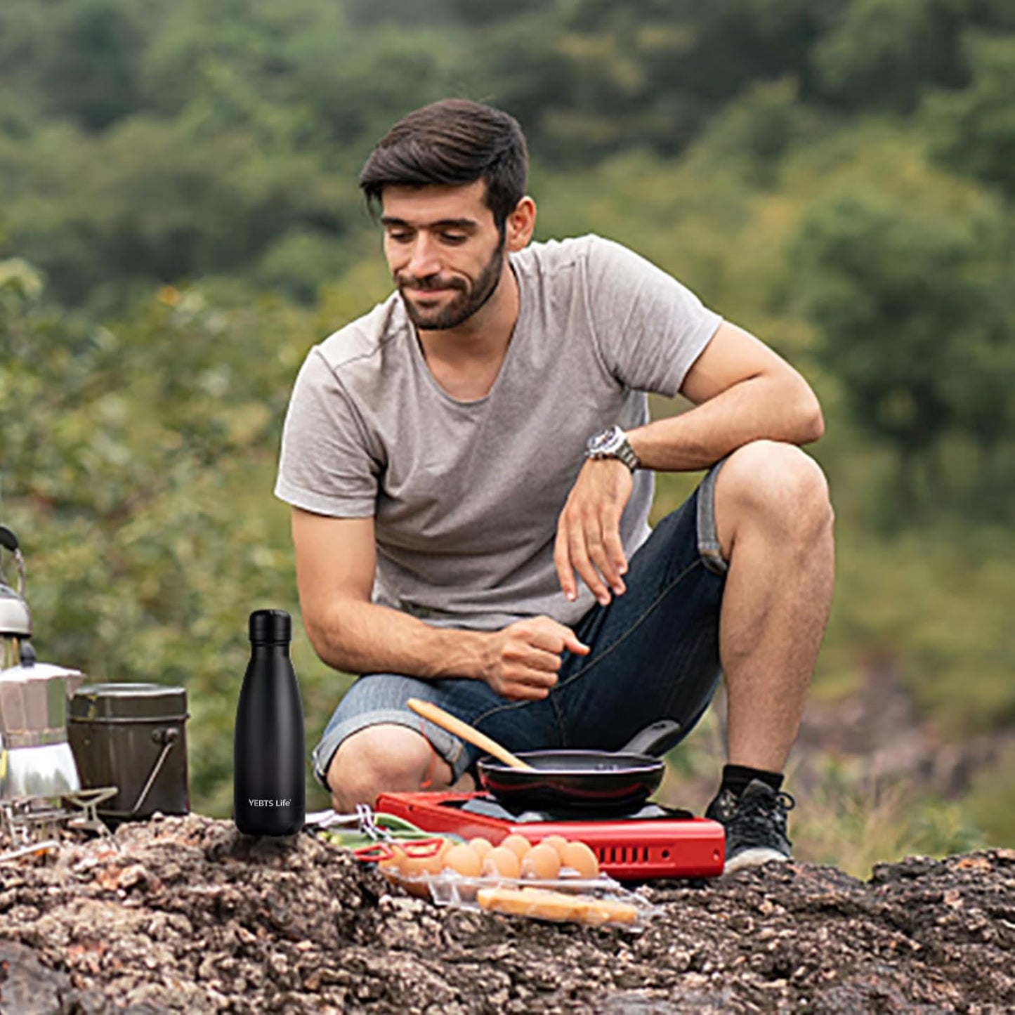 Insulated Water Bottle,2 Pack-9oz Stainless Steel Water Bottles with straw lid,Metal Sports Thermos Water Bottles for Boys,Girls,Double Wall Vacuum BPA-Free Flask for School, Sports & Travel-Black