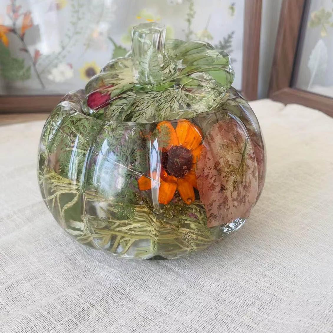 Pumpkin Jar Resin Mold Large, Jar Mold Halloween Epoxy Resin Molds, Pumpkin Silicone Molds, Autumn, Halloween Decor, Jewelry Trinket Container, Christmas Decor (5 Inch)