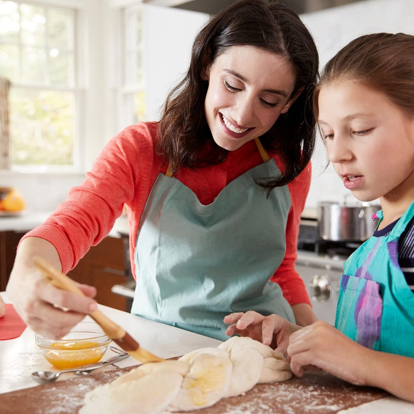 Boao 4 Pieces Natural Bristle Pastry Brush Beech Wooden Handle Basting and BBQ Brushes for Cooking, Butter, Oil, Egg, Marinade, Grilling, Baking, Kitchen Food(1 Inch, 1.5 Inch, 2 Inch, 3 Inch)