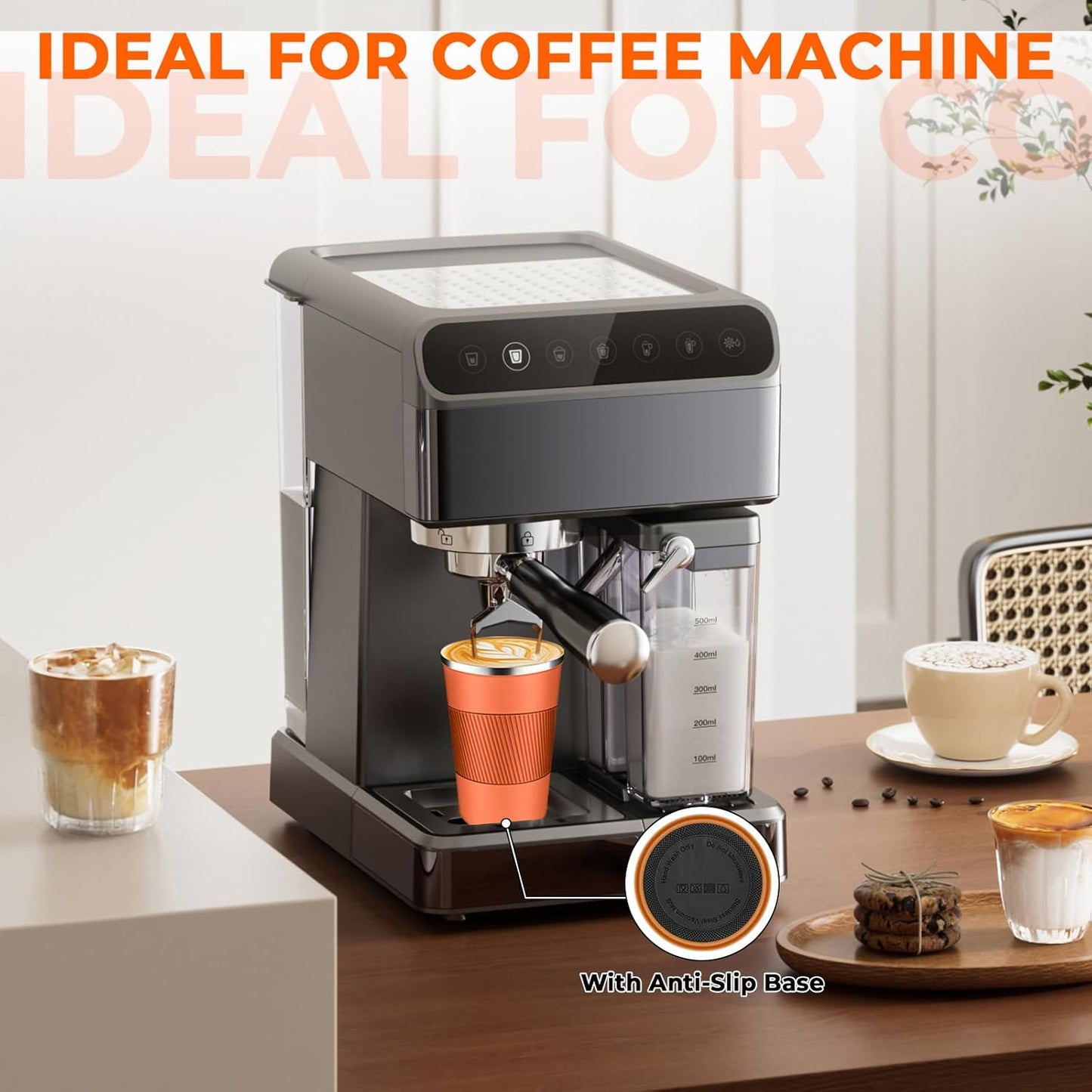 Insulated Coffee Tumbler 12 oz, Stainless Steel Coffee Mug with Lids, Travel Coffee Mug Leak Proof, Double Wall Vacuum Insulated Reusable Coffee Cup, Keep Drinks Hot and Cold (Orange, 12 Ounces)