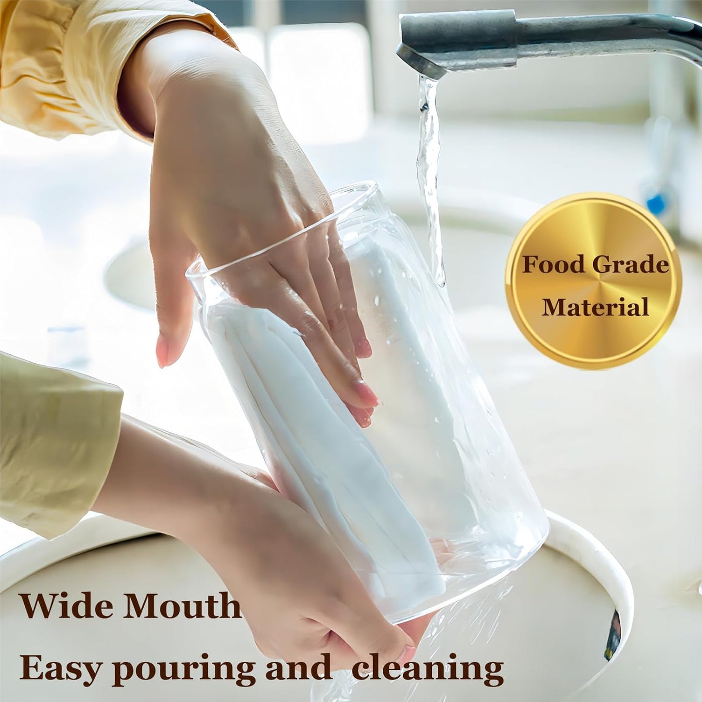 Vacuum Glass Jar with Airtight Lid,61floz/1800ml Borosilicate Glass Coffee Canister Container,Perfect for Coffee Beans & Grounds,Loose Leaf Tea,Candy,Sugar,Nuts,Spices