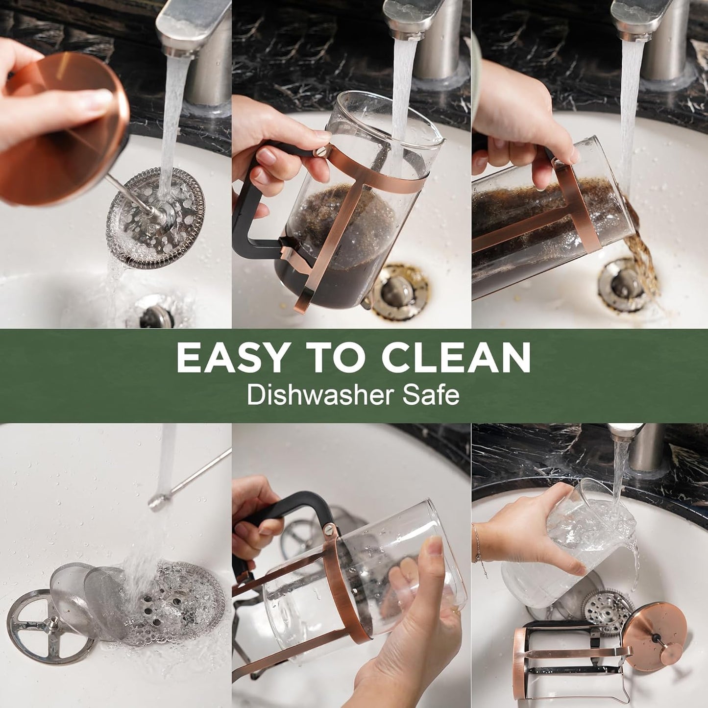 21 Ounce / 600ML French Press Coffee Maker - Stainless Steel & Borosilicate Glass, 4 - Filter for Smooth Brews - Perfect for Cold Brew, Espresso & Tea