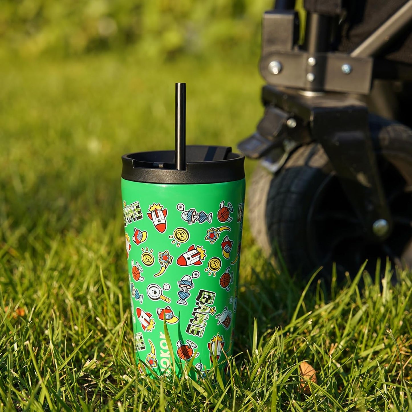 BJPKPK 30oz Stainless Steel Insulated Tumbler With lid And Straw Travel Coffee Thermal Tumblers Cup For Women And Men,Game