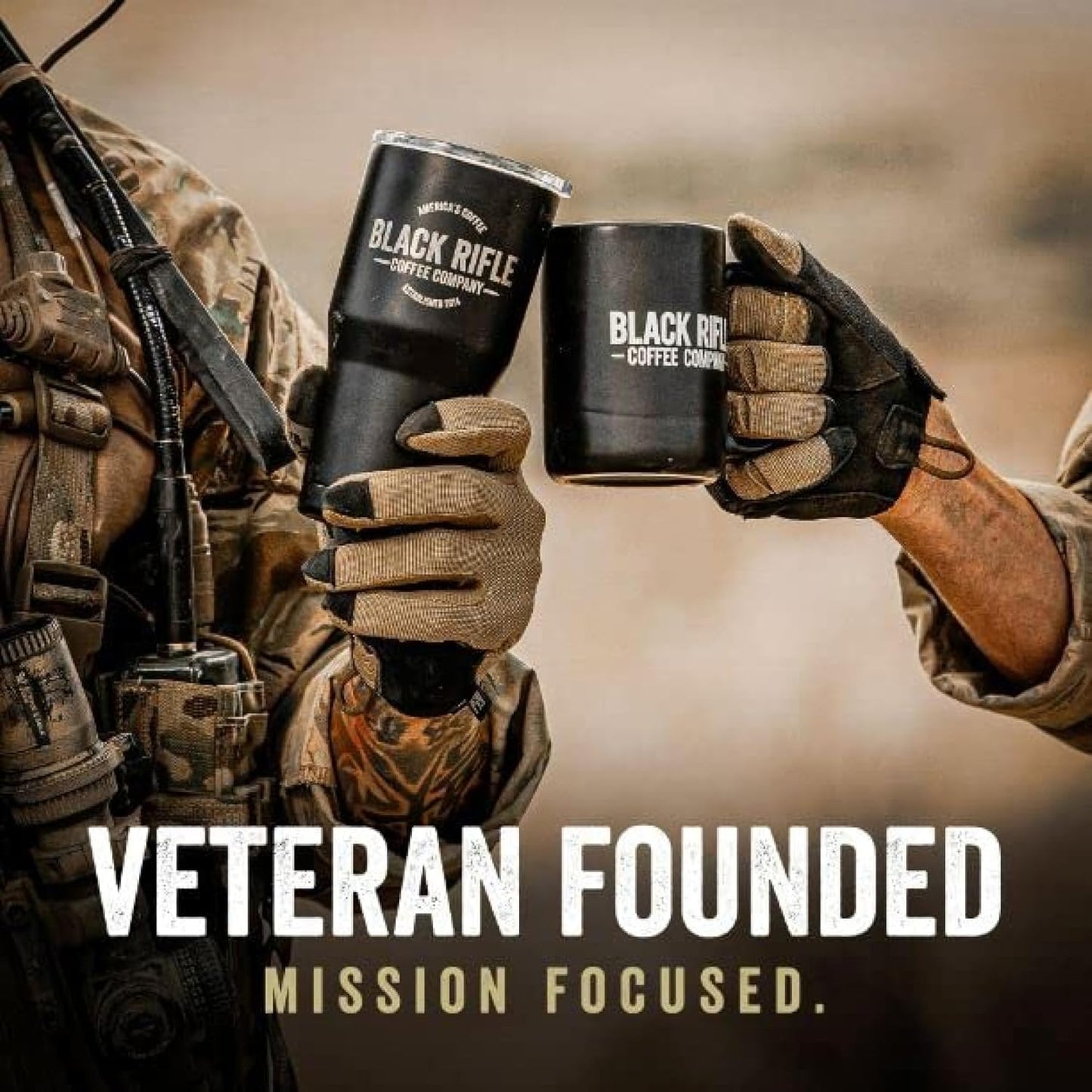 Black Rifle Coffee Company Ground Coffee Medium Roast - Roasted Blend Made from Pure Arabica Beans - Colombian & Brazilian Beans - Veteran Founded & American Made (Vintage Roast, 12oz Bag)