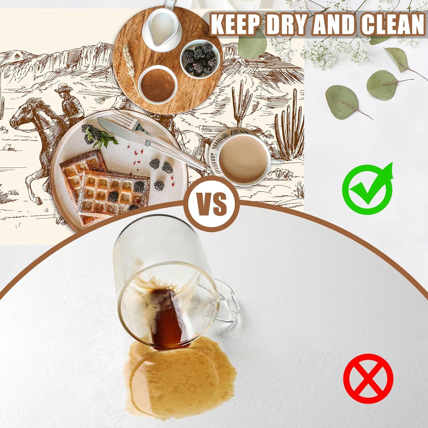 Dish Drying Mat Desert with Cowboys Coffee Bar Mat for Countertop Absorbent Rubber Backed Hide Stain Dish Drainer Rack Pad Espresso Machine Dining Room Decoration 11.8 x 19.7 Inch