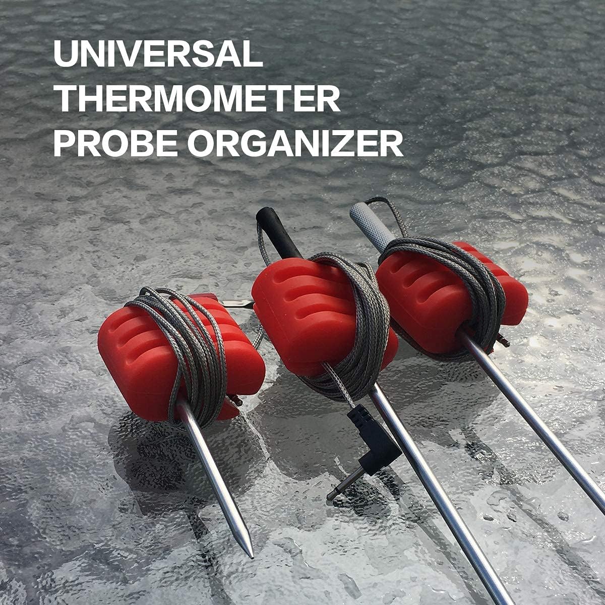 Universal Slicon Pot Clip/Cup Clip for Temperature Probe of Deep Fryer,Candy Pot, Probe Organizer (Pack of 2)