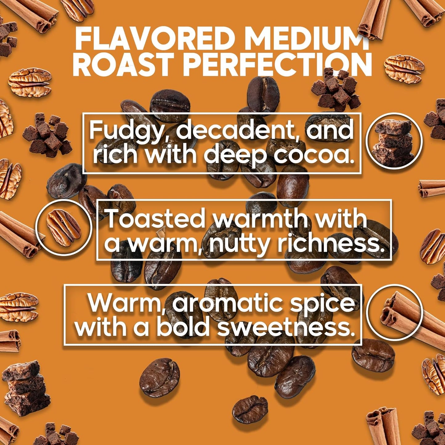 Sarasota Coffee Whole Bean Cinnamon Pecan Brownie | Medium Roast Gourmet Flavored Coffee Beans | Low Acid, Mold Free, Specialty Grade Bulk Beans | 5lb (80 oz)