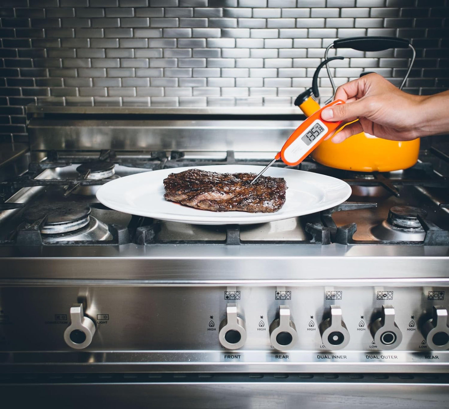 Lavatools Javelin® Ultra-Fast 2-Second Digital Instant Read Meat Thermometer for Grill and Cooking, 2.75" Probe, Compact Foldable Design, Large Display, IP65 Water Resistant, NSF Certified – Milk