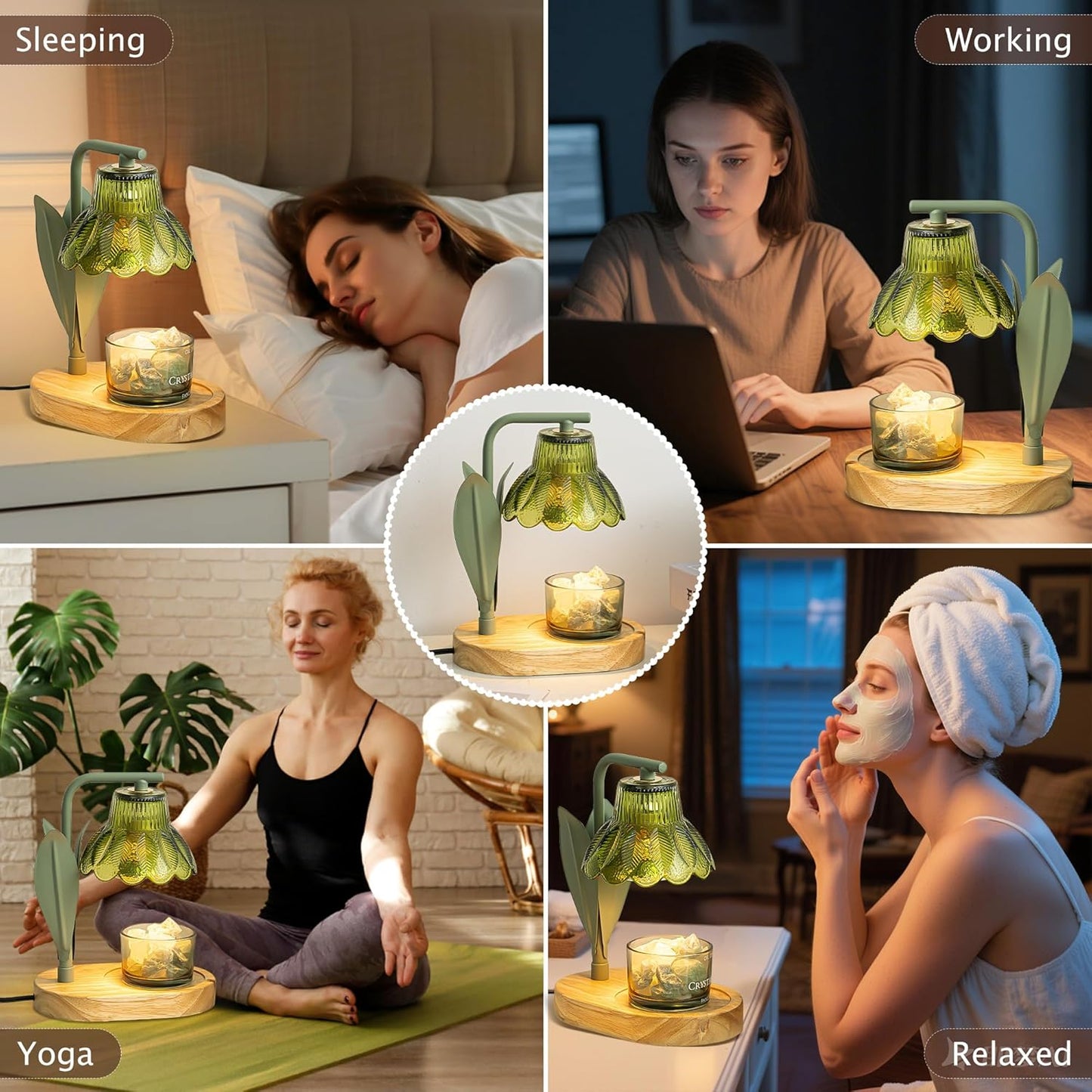 Flower Candle Warmer Lamp with Timer,Dimmable Candle Lamp Warmer,Adjustable Height Candle Warmer for All Jar Candles,Bedroom Living Room Home Decor Aesthetic Christmas Birthday Gifts (Lotus flower)
