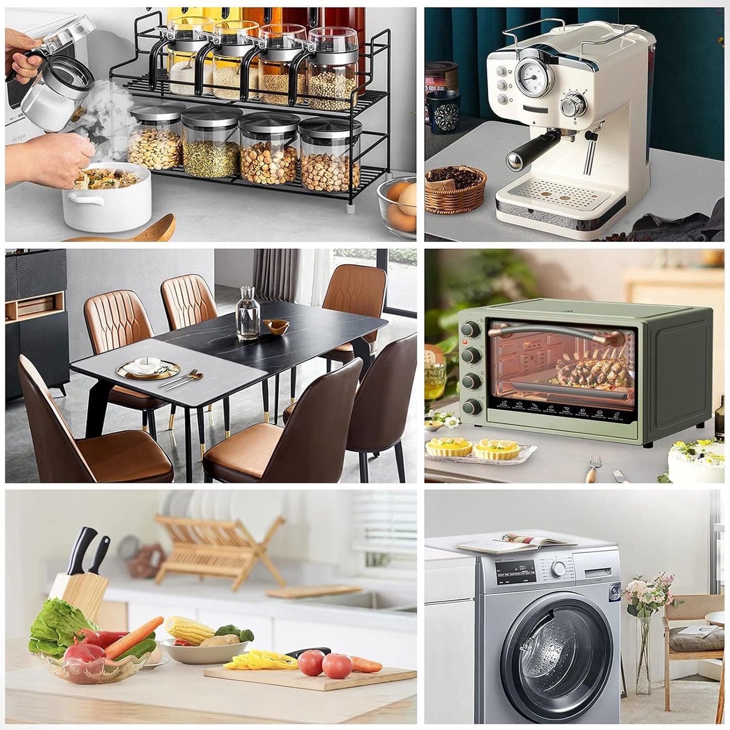 Ewen 31.6x23.5in 2mm Silicone Mats for Kitchen Counter, Extra Large Thick Heat Resistant Bar Mats for Countertop Protector Nonslip Placemat for Air Frye Crafts Work Glass Top Stove Work Translucent