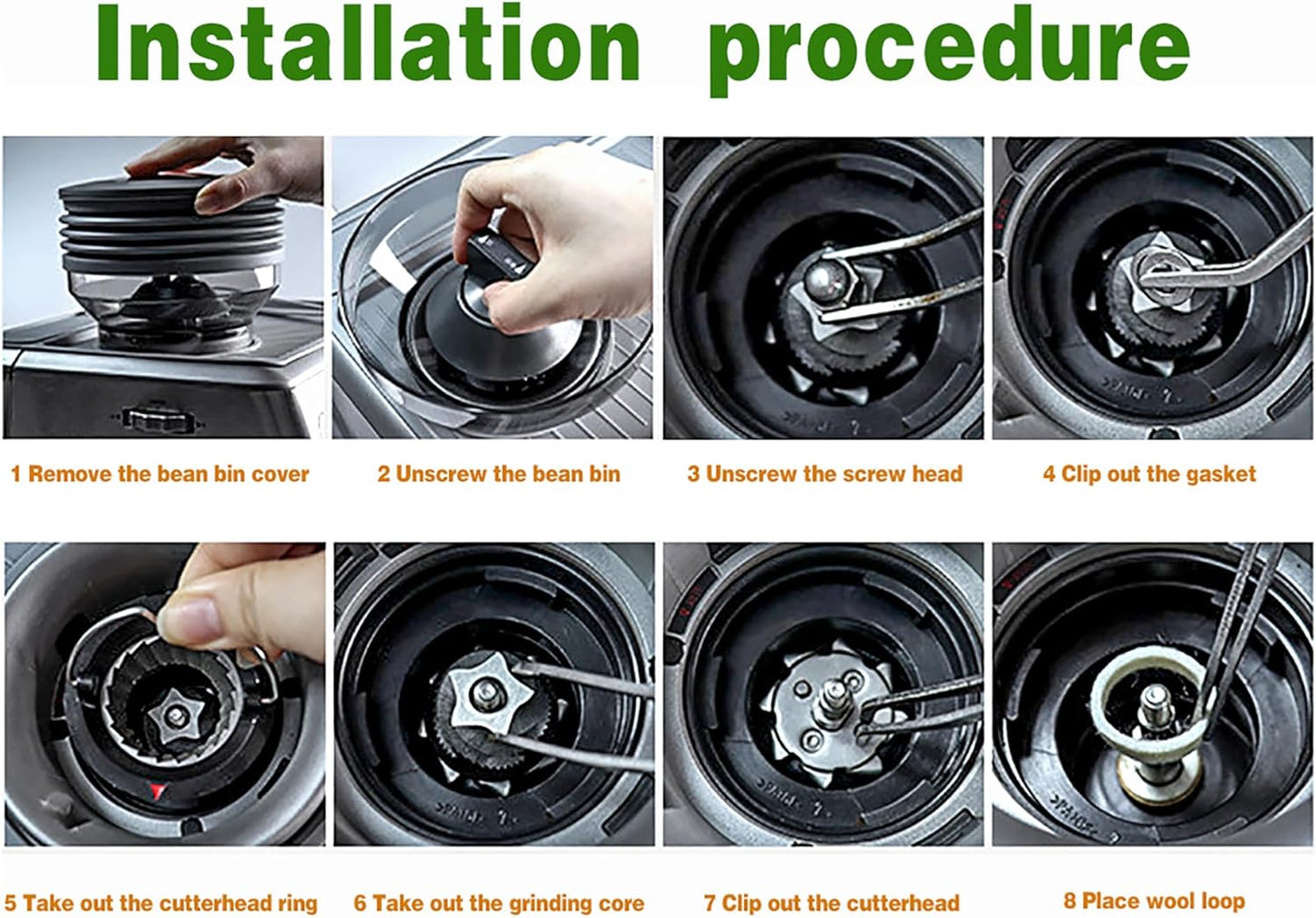 Espresso Machine Grinder Replacement Felt Washer BES870 BES878 BES880 BES980 BES990 BCG600 BCG820 (2pcs)