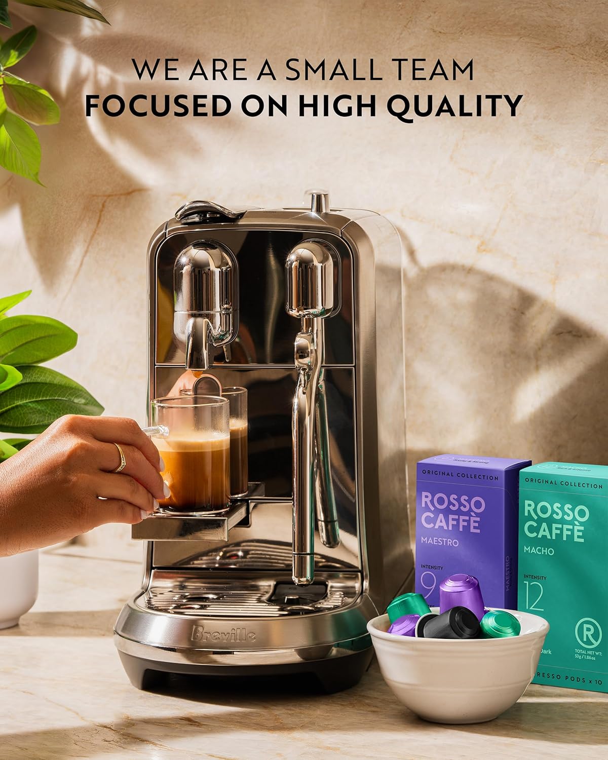 ROSSO CAFFÈ 120 Espresso Coffee Pods for Nespresso Original Machines - Value Intense Pack of Rich and Bold Capsules, 3 Premium Dark Roasts Flavors (Intensity 9-12)