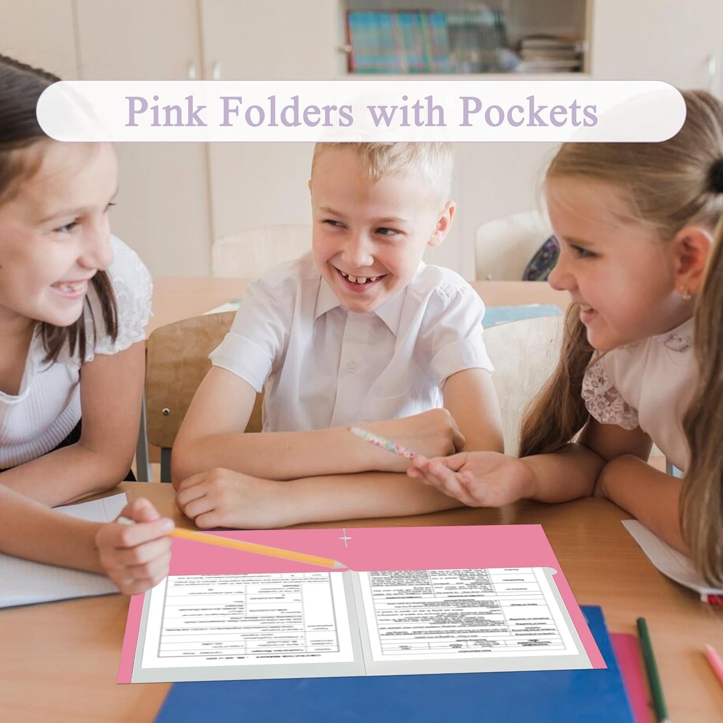 Zzrywuty File Folders with Pockets Letter Size,25-Pack Paper Folders with Card Slot,Two Pocket Folders for School Students,Businessmen,Home and Office Workers(Pink)