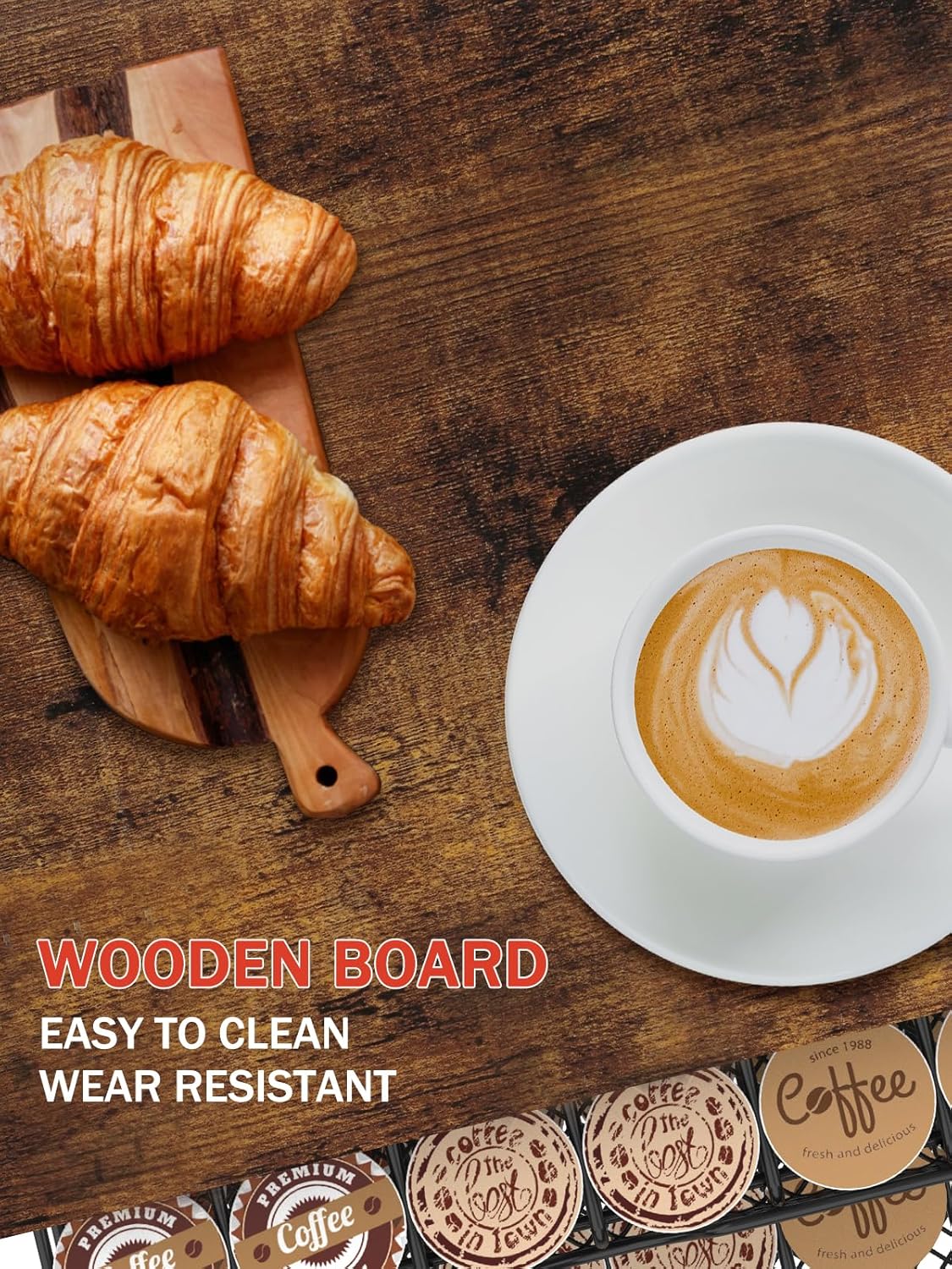 MOOACE Coffee Pod Holder for K Cup Holder Drawer Holder, Coffee Pod Drawer For Counter, 2 Tier K-Cup Storage With Sliding Baskets, 72 Capacity Pods Organizer Cups Capsule for Coffee Station, Black