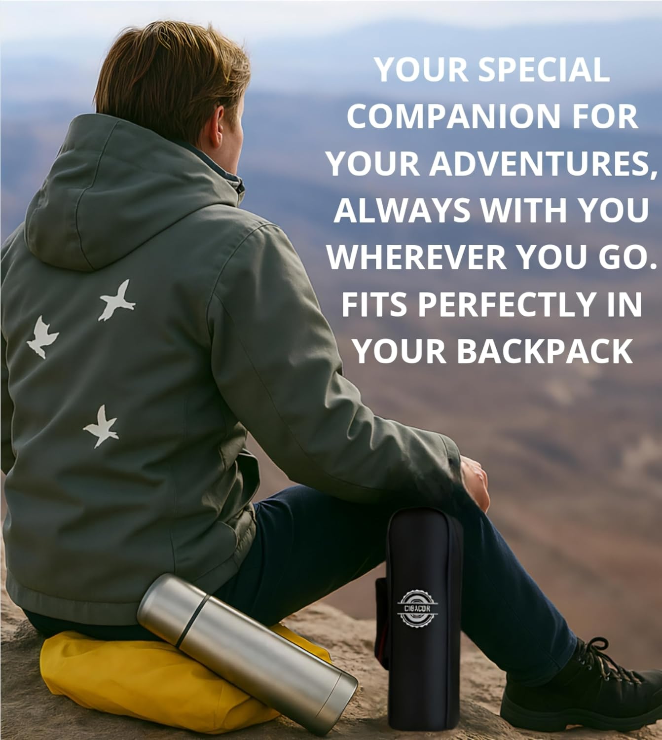 CIGACOR Stainless Steel Insulated Bottle β 17oz Coffee Travel Mug β Keeps Drinks Hot for 12 Hours & Cold for 24 β Leakproof Lid β Fits Car Cup Holders β Ideal for Office, Gym & Travel