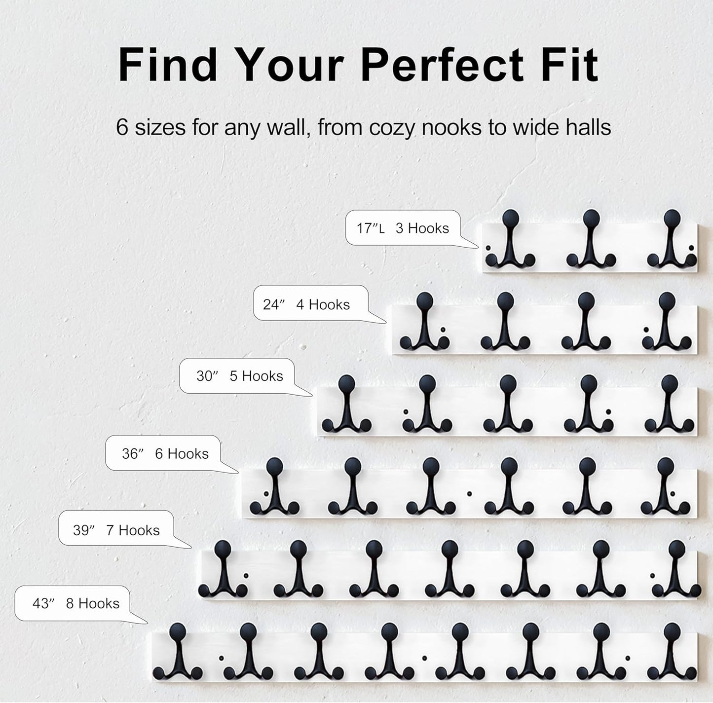 SKOLOO 36-Inch Wood Coat Rack Wall Mount with 6 Triple Hooks - Ideal for Family Entrances, Classrooms, and Pet Supplies Storage - Perfect Coat Hooks for Wall,Distressed White Wash