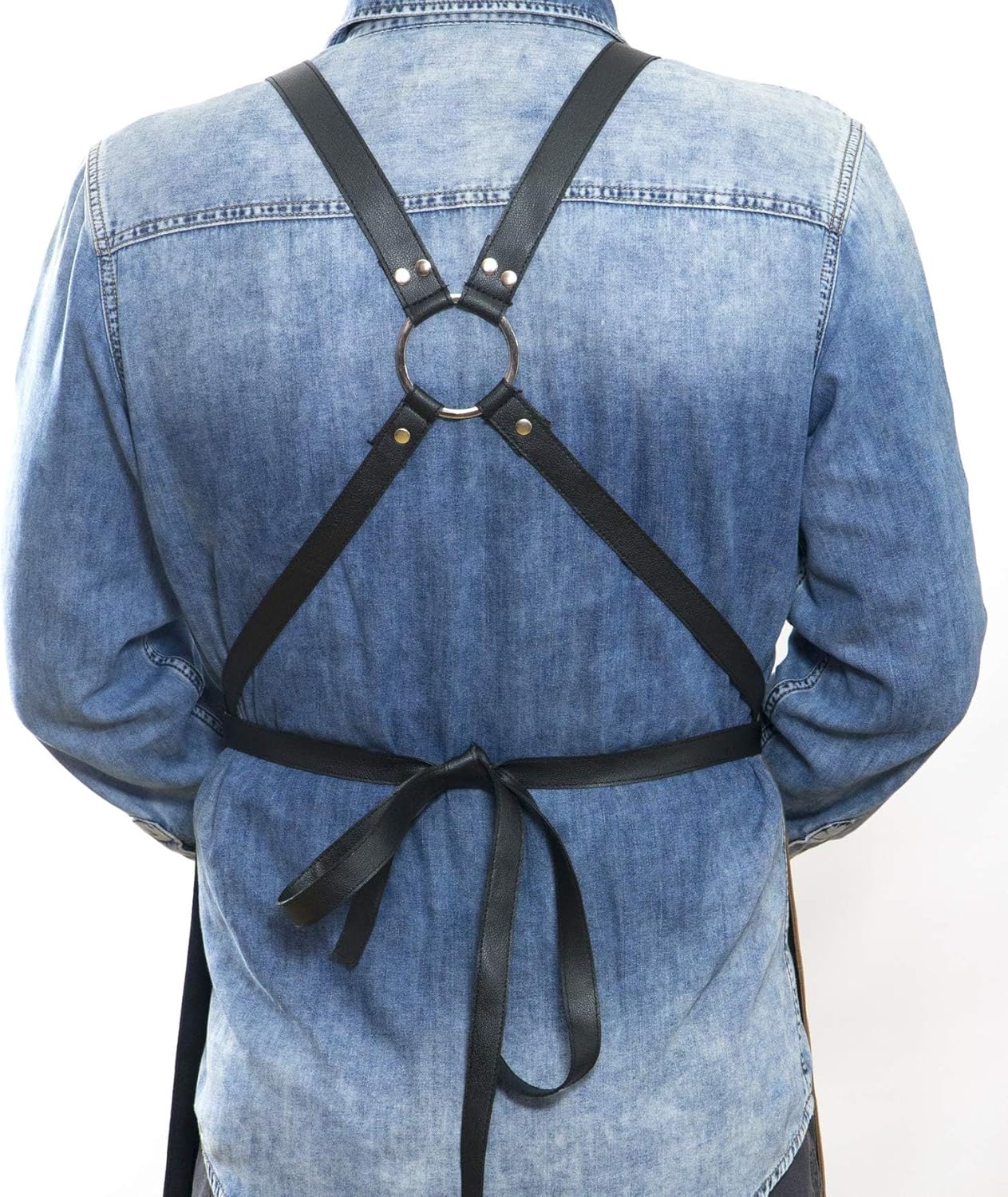 Unisex Chef Apron for Men & Women | Waterproof, Cross Back, Cotton Canvas with Pockets for Kitchen, BBQ, Hairdresser