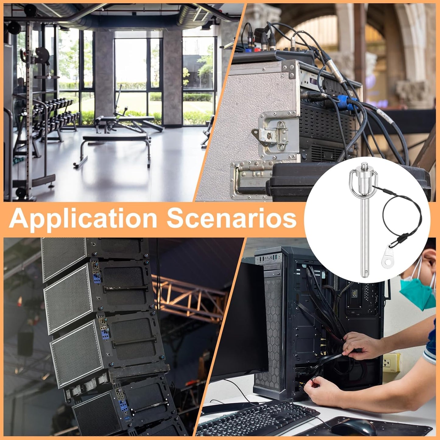 UXCELL 1 Pcs Quick Release Pin, 5/16" x 3" (Dia. x L), Silver, 304 Stainless Steel