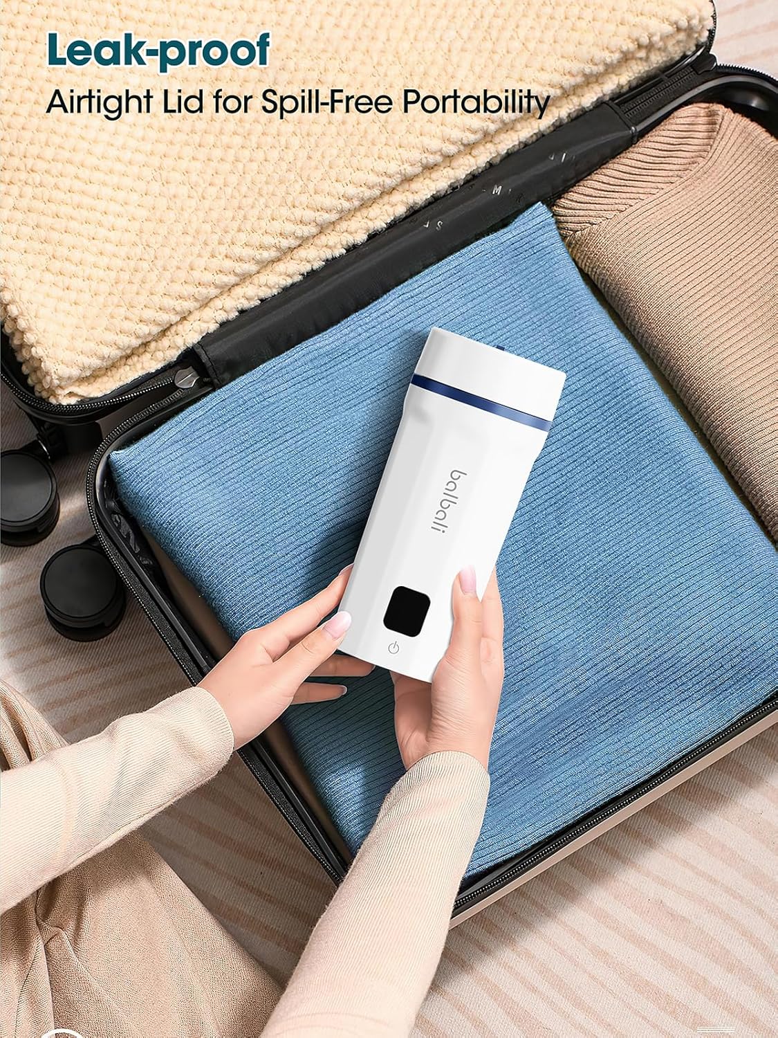 balbali 18.6oz Portable Kettle for Travel 100-250V Dual Voltage for International/Global/Europe - 6 Preset Travel Electric Kettle Hot Water Boiler/Heater/Warmer/Tea Maker - White