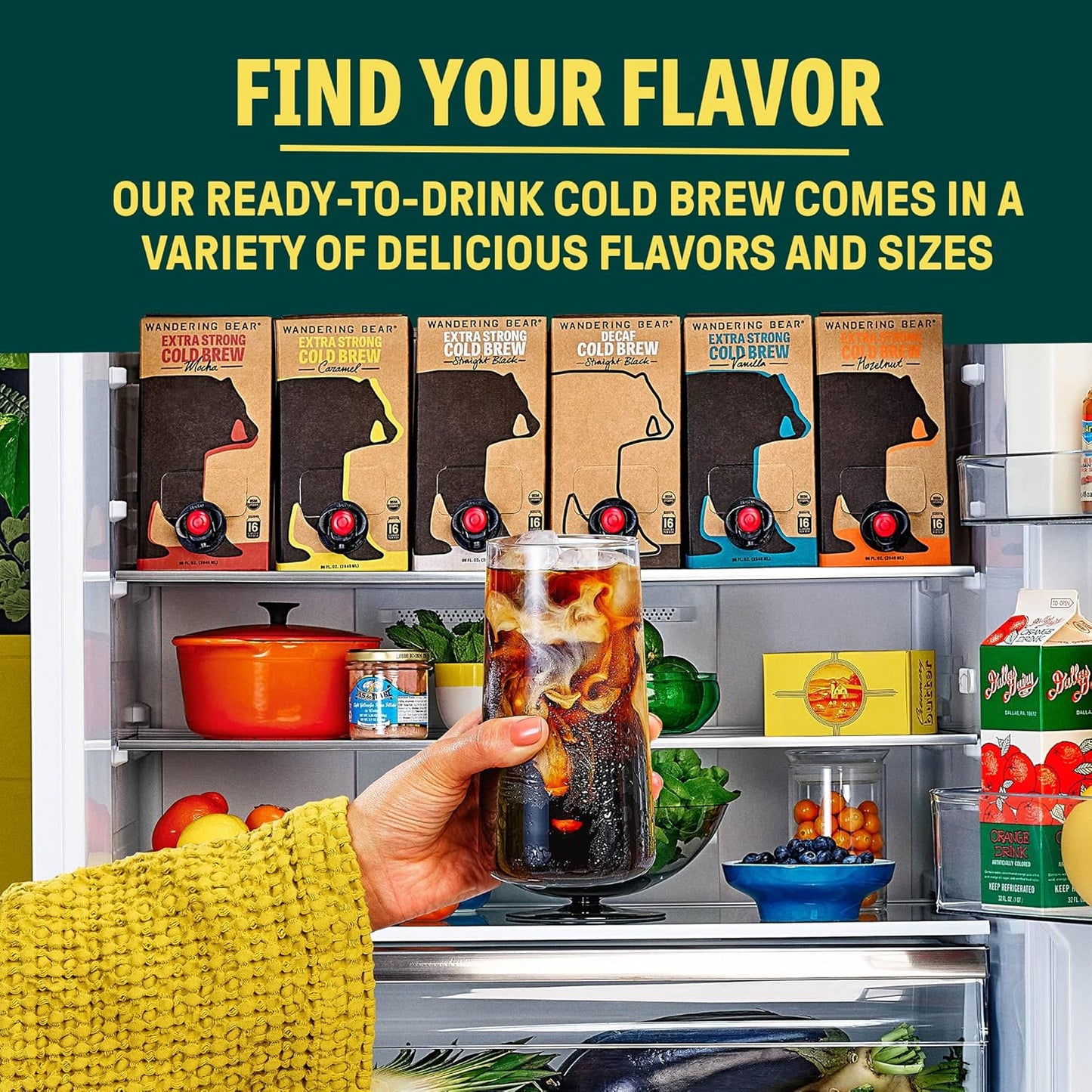 Wandering Bear Straight Black Organic Cold Brew Coffee On-the-Go, 11 fl oz, 12 pack - Extra Strong, Bold, Smooth, Unsweetened, Shelf-Stable, Ready to Drink, 100% Organic Iced Cold Brewed Coffee Drinks