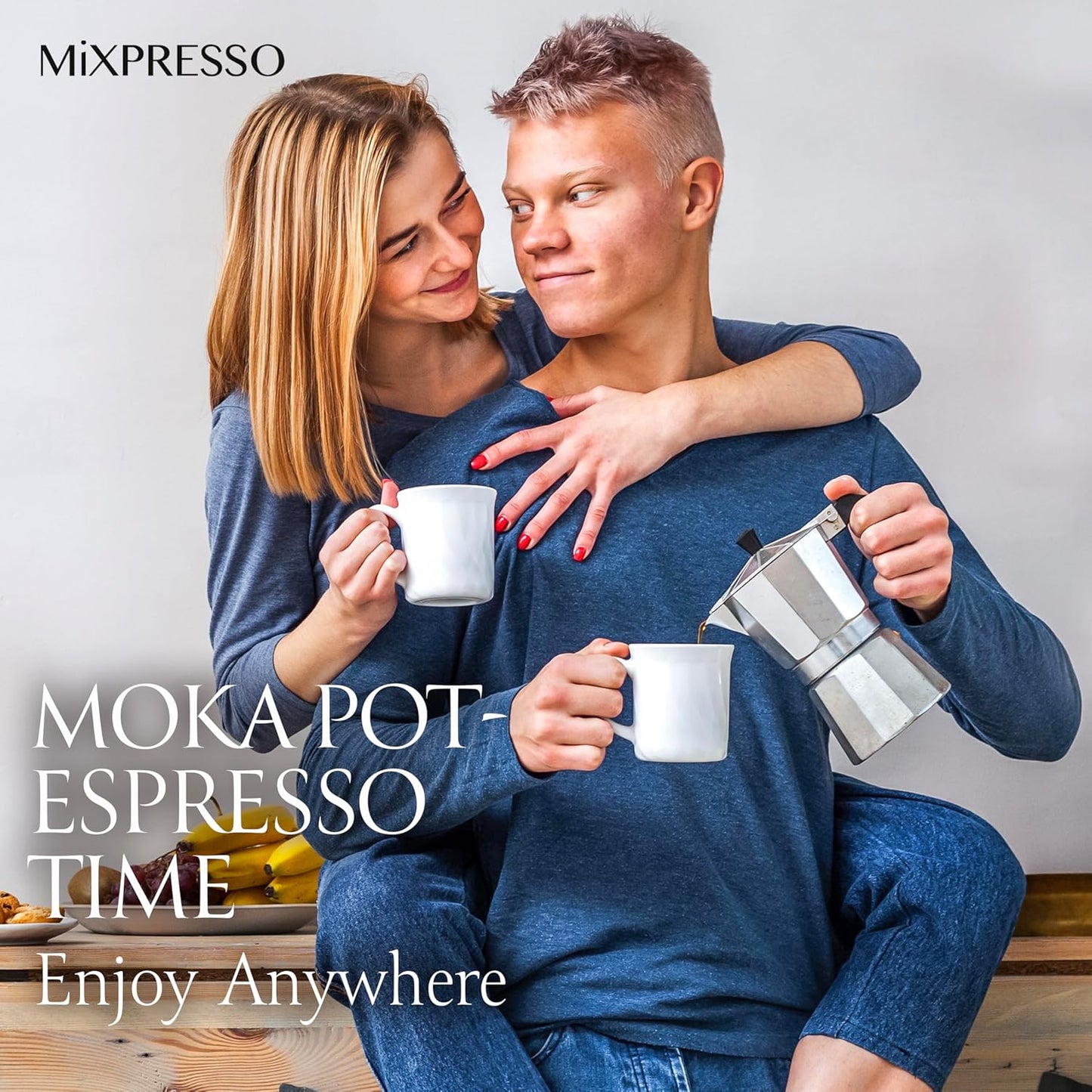 Mixpresso 6 Cup Moka Pot Cuban Coffee Maker, Moka Pot for Gas, Electric Stove Top, Classic Italian Coffee Maker, Stovetop Espresso Maker, Camping Pot Makes 6 Espresso Cup 10 Oz