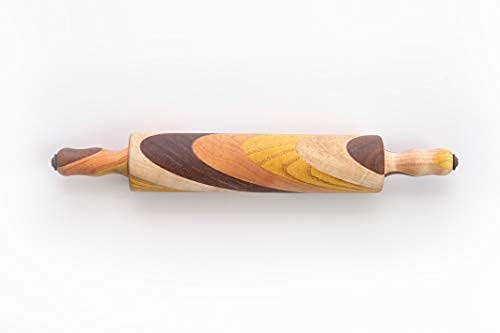 Amish Handmade Multi Wood Rolling Pin (9" Rolling Surface)