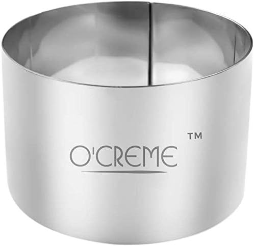 O'Creme Cake Ring Sturdy Stainless Steel Round Mousse Cake Ring Mold for Baking, Dessert Cake Decorating Pastry Rings 4 Inch Diameter x 2-1/2 Inch High