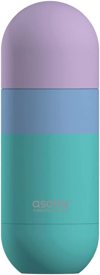 asobu Orb Stainless Steel Double Wall Insulated Travel Water Bottle – Lid Doubles as a Cup 14 Ounce (Teal)