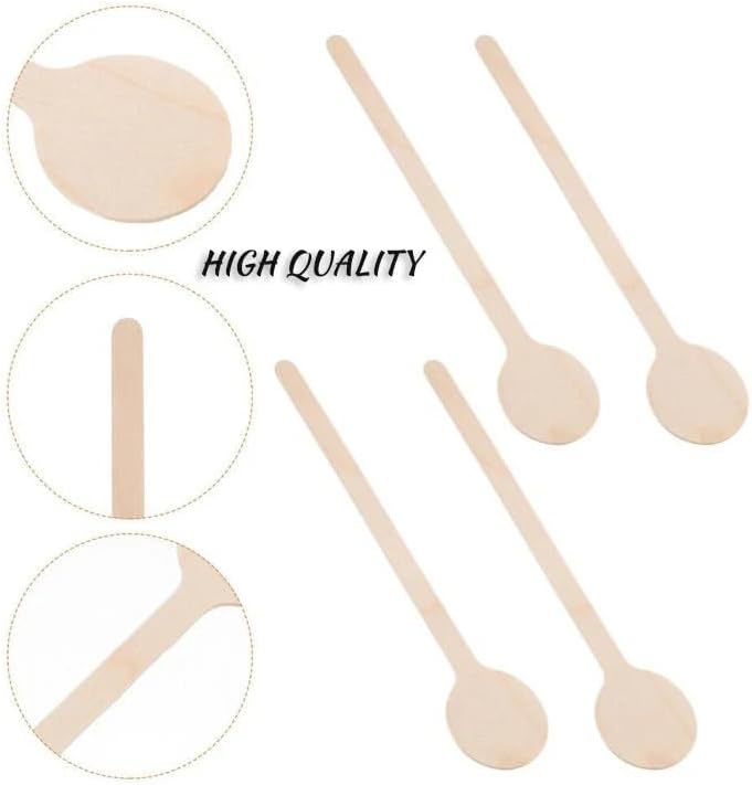 Generic 100-500 PCS Personalized Wooden Drink Stirrers, Custom Disposable Coffee Stir Sticks with Round Ends, Favor Decor for Wedding/Party/Business/Gift, Coffee Stirrer or Cupcake Picks
