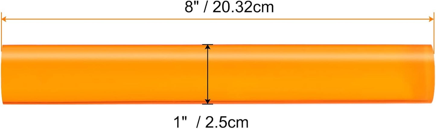HARFINGTON Acrylic Clay Roller 8 Inch x 1 Inch Solid Non-Stick Plastic Round Tube Roller Polymer Clay Rod Fondant Rolling Pin for Shaping, Sculpting, Modeling DIY Crafts, Orange