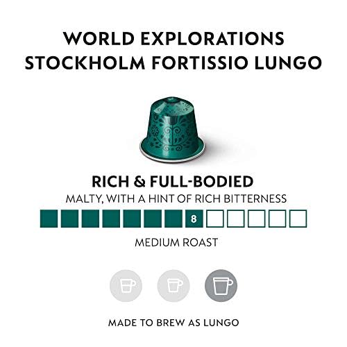 Nespresso Capsules Original Line, Stockholm Fortissio Lungo, Dark Roast Coffee, 50 Count Coffee Pods