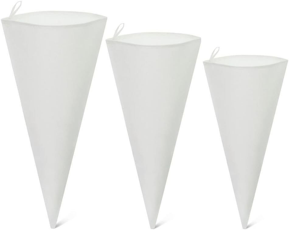 Jennice House Pastry Bags Set, 3 Pack of Reusable Cake Decorating Cotton Canvas Piping Icing Cupcake Bags in 3 Sizes -12 inch+14 inch+16 inch