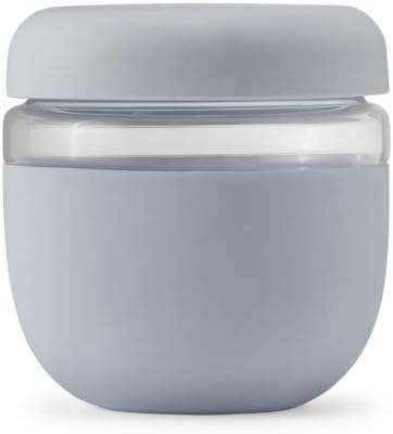 W&P Porter Seal Tight Glass Lunch Bowl Container w/ Lid | Slate 24 Ounces | Leak & Spill Proof, Soup & Stew Food Storage, Meal Prep, Airtight, Microwave and Dishwasher Safe, BPA-Free Glass
