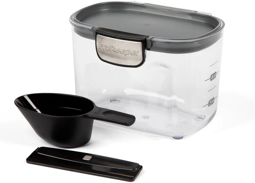 Progressive International ProKeeper+ Clear Plastic Airtight Food Baker's Kitchen Storage Organization Container Canister Set with Magnetic Accessories, 2- Piece Set (Specialty Flour 1.5-Quart)