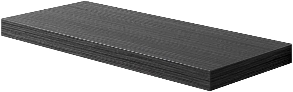 Floating Shelf, Set of 1 Wall Shelf, 30 in W x 12.75 in D x 2 in H Wooden Floating Wall Shelf with Invisible Brackets for Living Room/Bedroom/Bathroom/Kitchen Storage and Decor, Black Wood