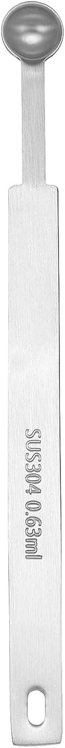 HARFINGTON Single Measuring Spoon 1/8tsp (0.63ml) Teaspoon/Tablespoon 304 Stainless Steel Single Tiny Square Bowl Measuring Spoon Long Handle Measure Scoop